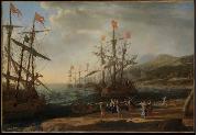 Claude Lorrain The Trojan Women Set Fire to their Fleet oil painting on canvas